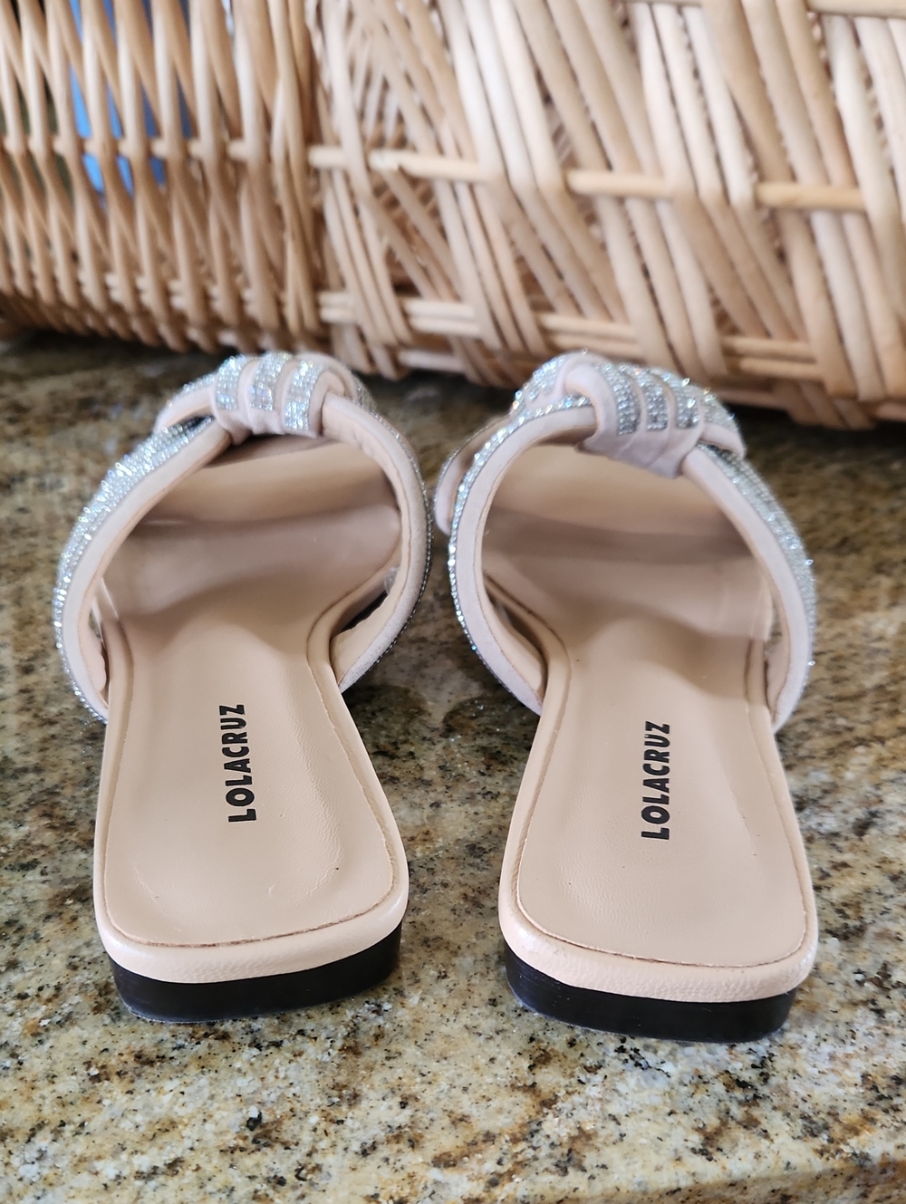 Lola Cruz Knot Embellished Crystal Rhinestones Slides Sandal Size EU 36 US 6 - Picture 5 of 14